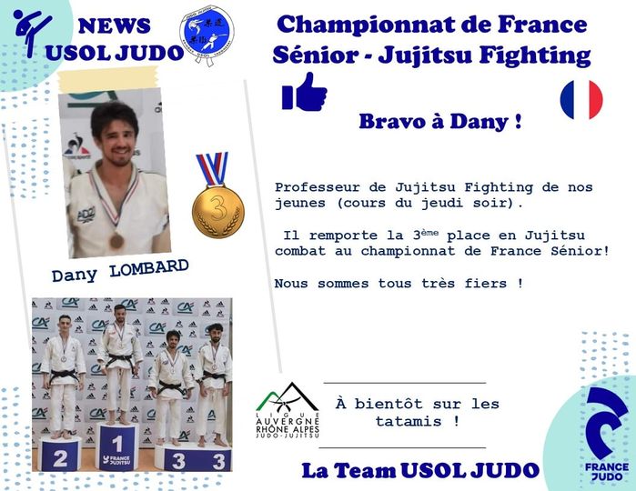 Dany Lombard 3ème Championnat de France Junior Jujistsu fighting