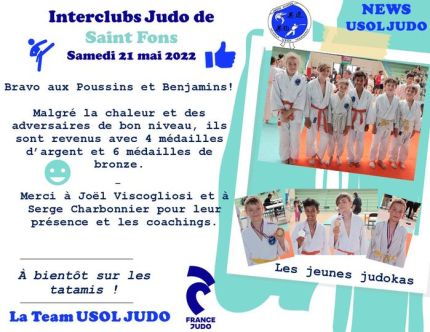 Retour de l'Interclub Judo à Saint Fons le 21 mai 2022